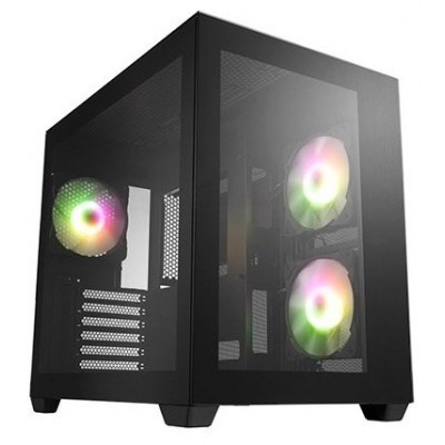 CAJA ATX SEMITORRE FSP CMT380 RGB NEGRA 3 FANS en Huesoi